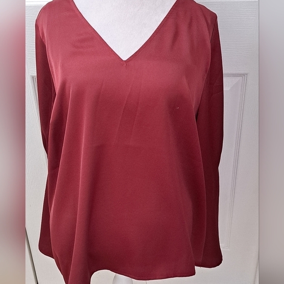 NWT Eloquii Plus Size Maroon Blouse   Size 20 - Picture 1 of 12